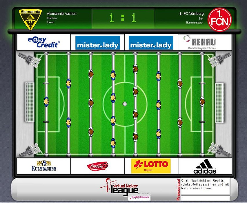 1 Fc Nurnberg Virtual Kicker League Gegen Alemannia Aachen