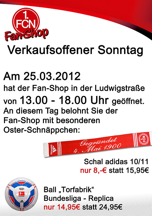 1. FC Nürnberg: Verkaufsoffener Sonntag im Fan-Shop ...